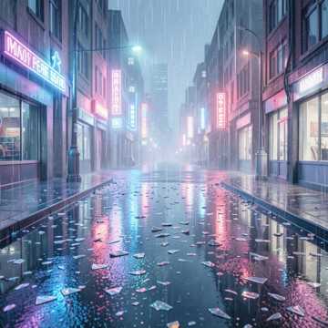 霓虹碎雨