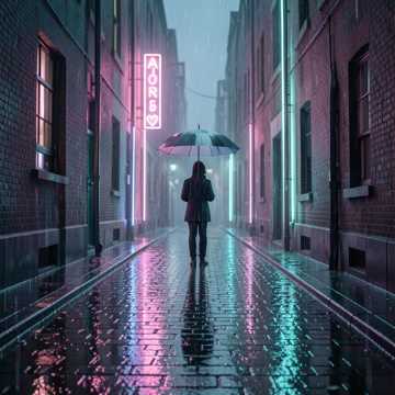霓虹雨巷