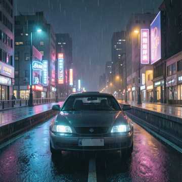 车灯画城市