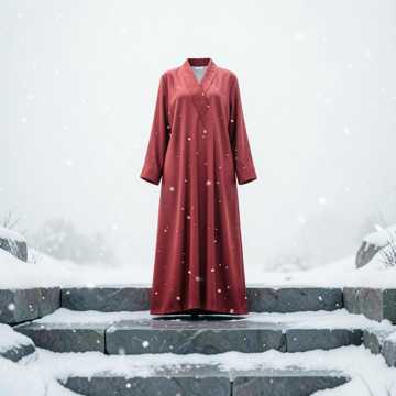 红衣立风雪