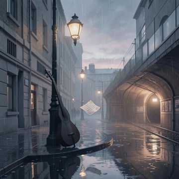 雨痕撞碎半句晚安