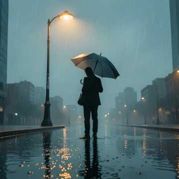 雨丝背对背