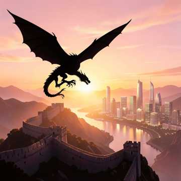 巨龙披霞衣