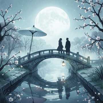执伞踏月赴君约