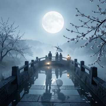 执伞踏月赴君约