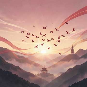 鸿雁晚照
