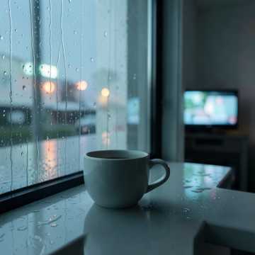 空杯与雨声