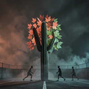 仙人掌与枫叶的球场-版本2