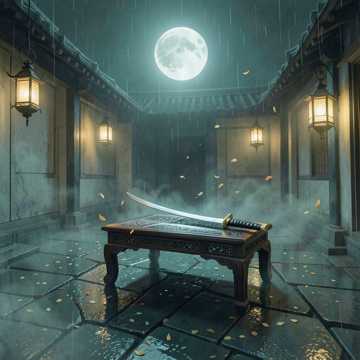 剑挑烟雨色