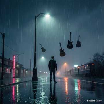 路灯下的细雨
