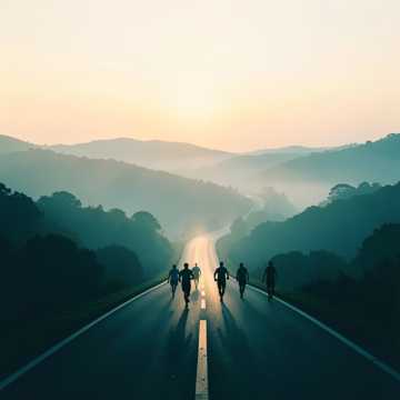 晨光赶路