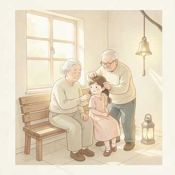 白发梳成少年样