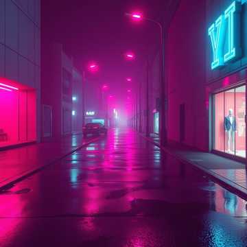霓虹未关的街