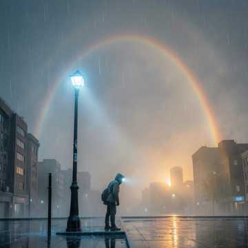 雨中站岗的人