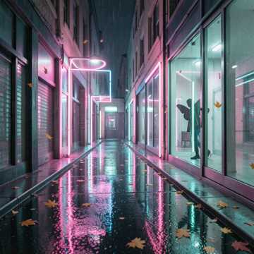 霓虹色的空巷