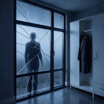 雨痕漫过窗沿