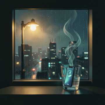 烟灰落进空杯