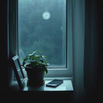 雨把弦线压弯