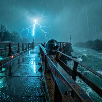暴雨铁桥