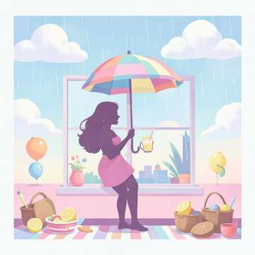 雨在打包野餐篮