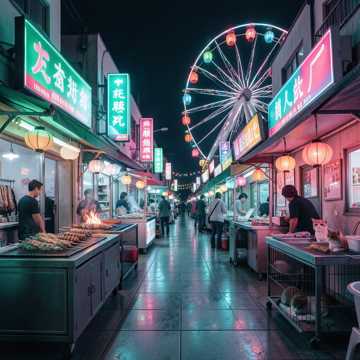 犀浦夜市河