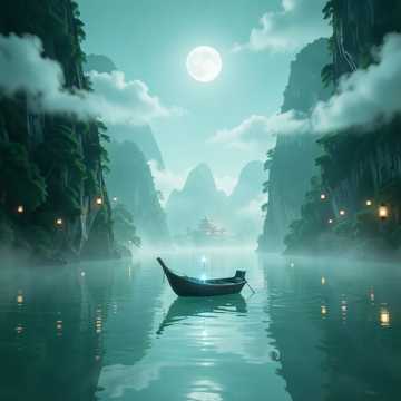 云舟载月