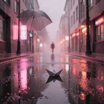 漂在雨季的纸船