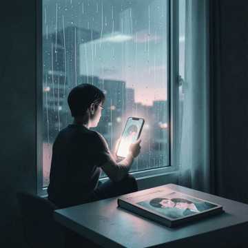 雨声困在窗格