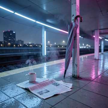 寒车站牌伴尾班车