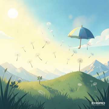 蒲公英撑着伞