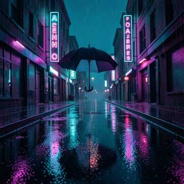 霓虹雨街