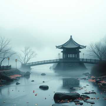 烟雨染亭台