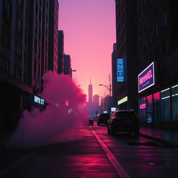 霓虹蒸发的水汽