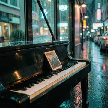 钢琴上的雨痕
