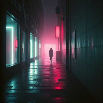 霓虹碎在街角