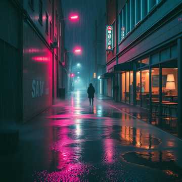 雨落的街头