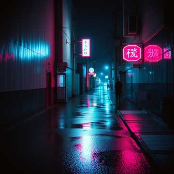 霓虹雨巷