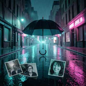 雨滴敲打旧相片