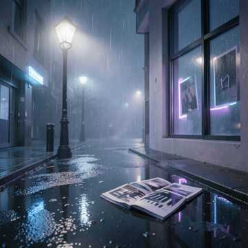 旧时街灯照冷雨