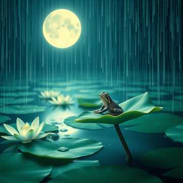 雨跳荷叶舞