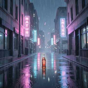 霓虹碎在路口