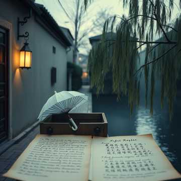 柳梢蘸暮色