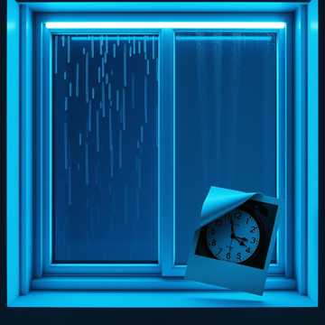 雨滴落单的窗台