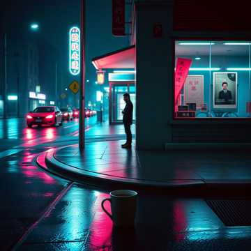 霓虹未眠的街灯