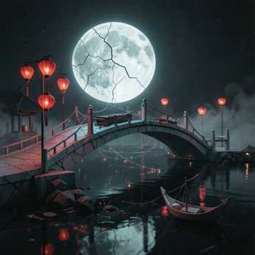 青瓷裂月
