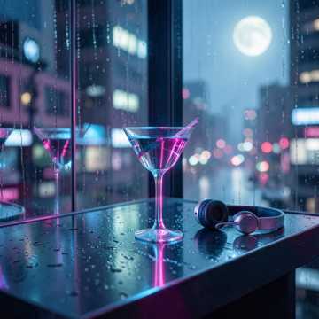 霓虹酒杯摇晃