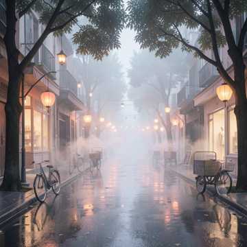 烟雨老街