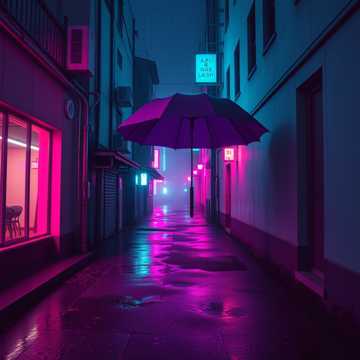 霓虹雨巷