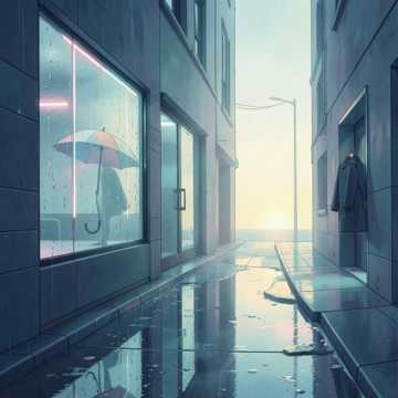 雨落无声的街灯