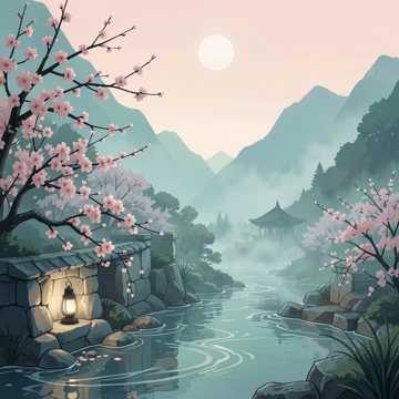 桃花漫山
